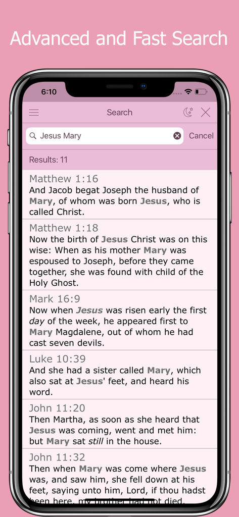 Bible for Women & Daily Study - Advanced search results for Jesus and Mary in the Bible for Women mobile app