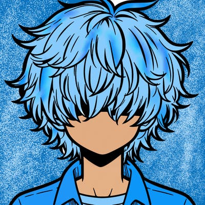 manga boy fluffy hair covering his eyes