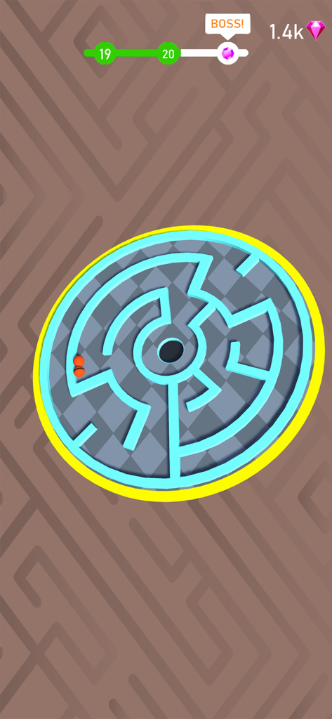 3D Maze: Tilt Puzzle Game - Gameplay of 3D Maze Tilt Puzzle Game showing a circular neon maze level.