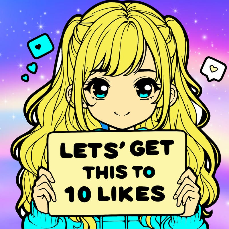 girl holding up sign that says let’s get this to 10 likes realistic