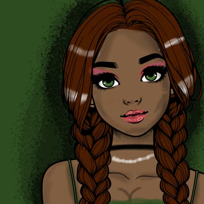 realistic girl with braids