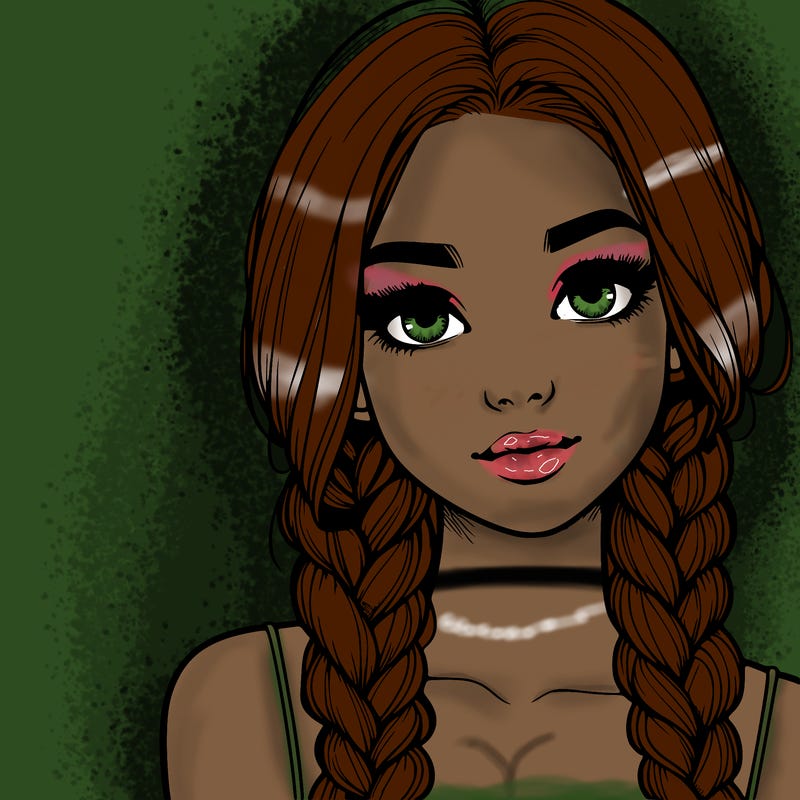 realistic girl with braids