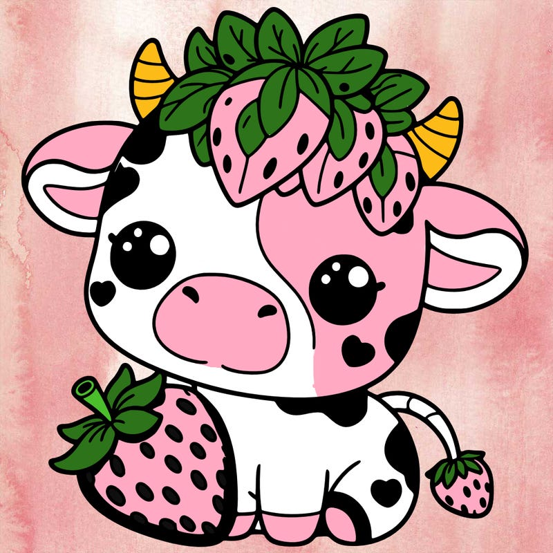cute strawberry cow