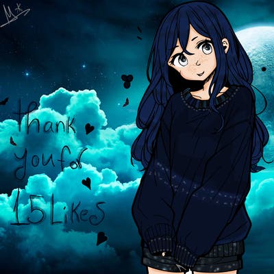 manga teen girl  in a sweater and baggy pants