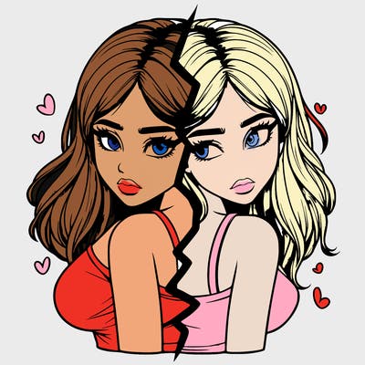 realistic girl split