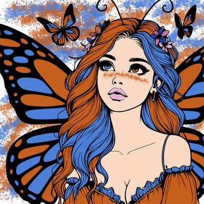 butterfly fairy realistic girl