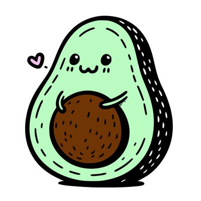 an avocado hugging an avocado