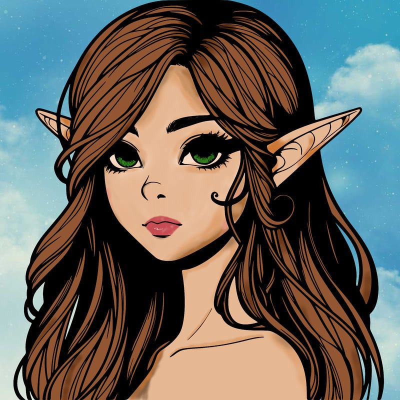 elf girl realistic dark fantasy