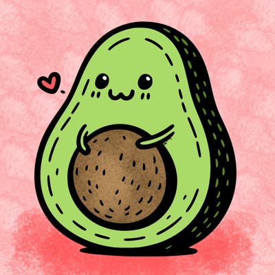 an avocado hugging an avocado