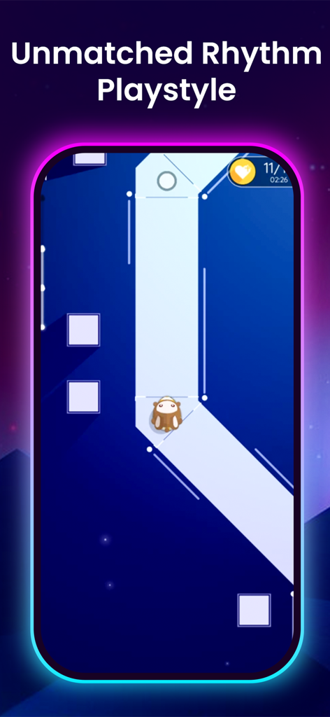 Music Tiles Ball - Piano Game - A character ball navigating a white path in a rhythm based mobile game