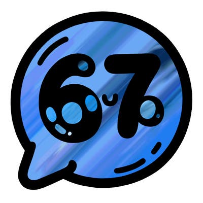 bubble that says 67