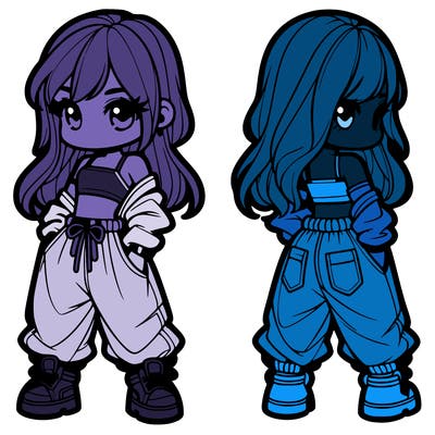 girl in crop top and baggy pants