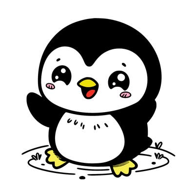 cute smiling penguin