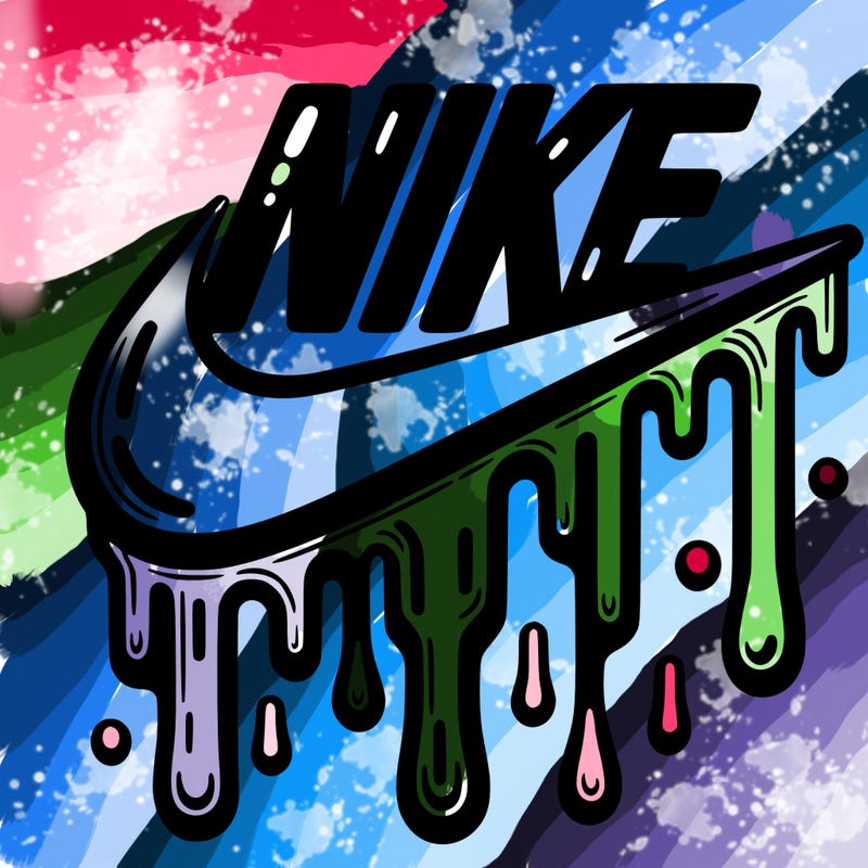 dripping nike logo