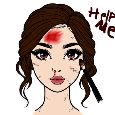 realistic person with makeup