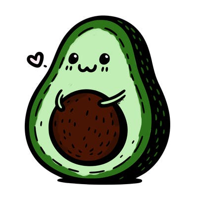 an avocado hugging an avocado