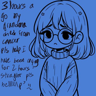 sad girl with glasses in a sweater