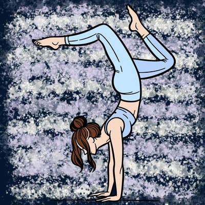 a woman doing a handstand