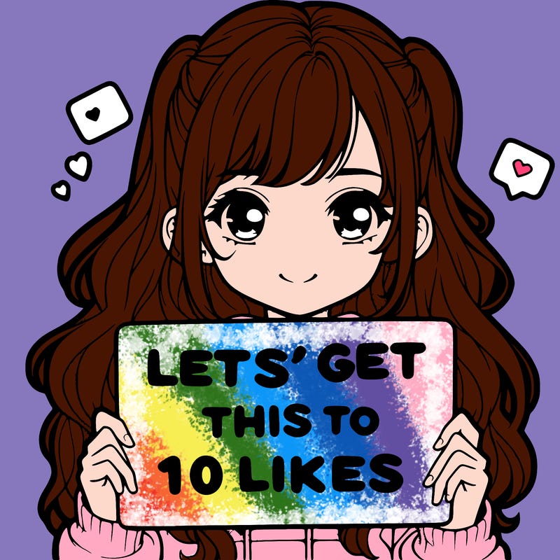 girl holding up sign that says let’s get this to 10 likes realistic