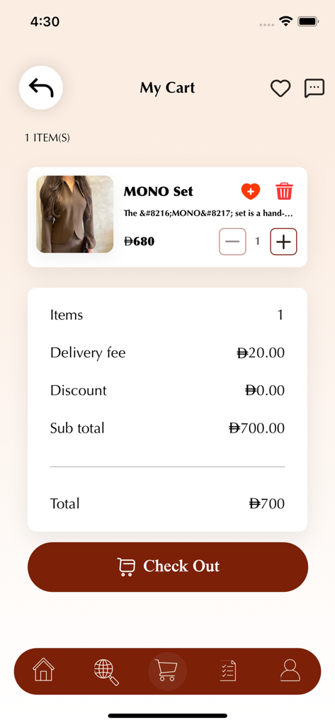 3bayti - Shopping cart view of the 3bayti modest fashion app