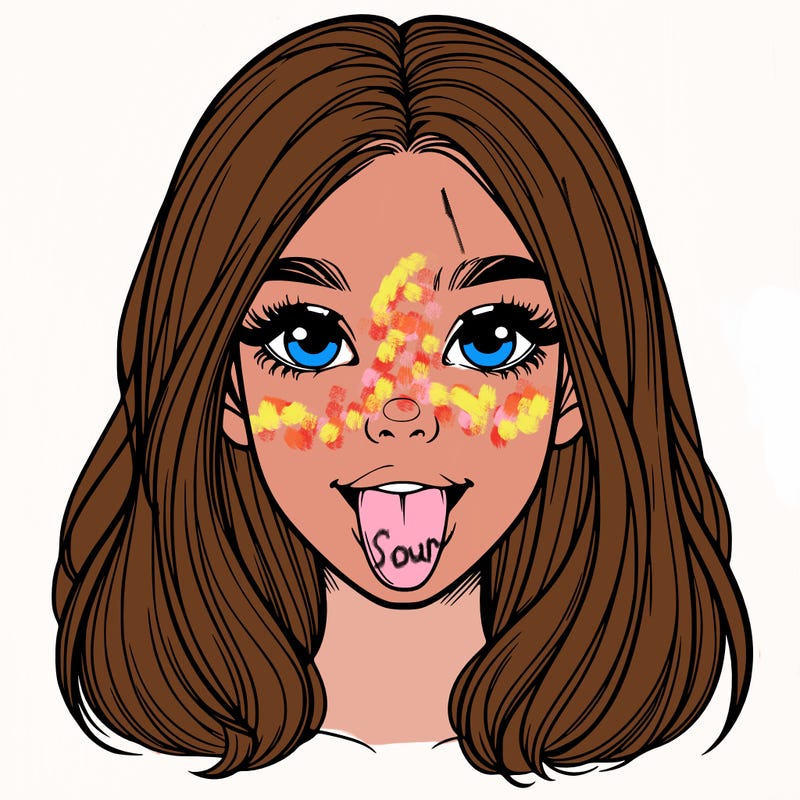 realistic girl with her tongue out