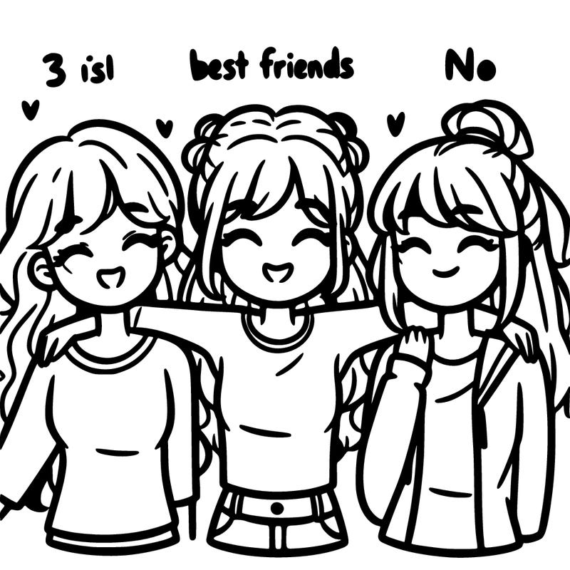 drawings of 3 best friends