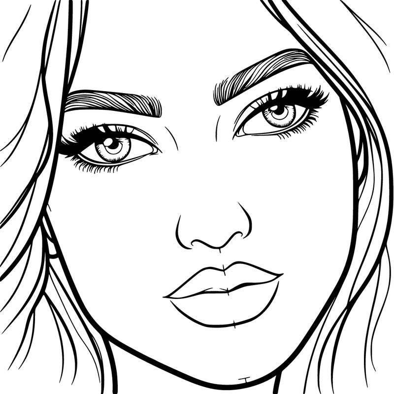 a realistic woman's face