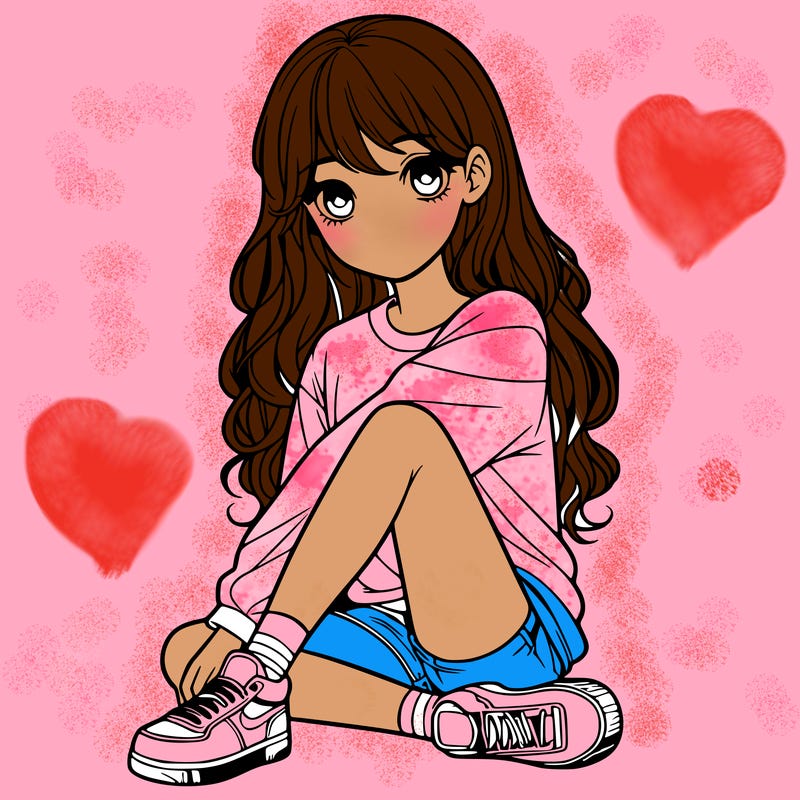 girl sitting realistic