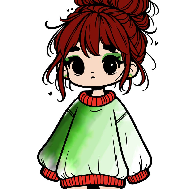 cute girl with baggy jumper and messy bun