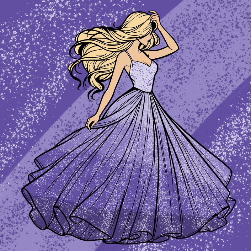 realistic woman with dress flowing in the wind