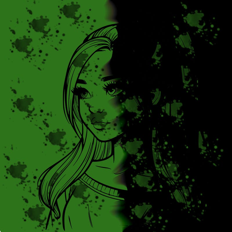 realistic girl with a high ponytail