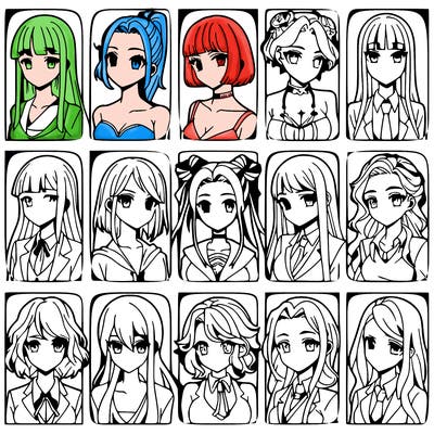 girls that look diffrent anime