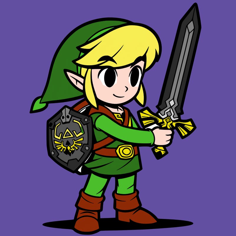 link holding a sword