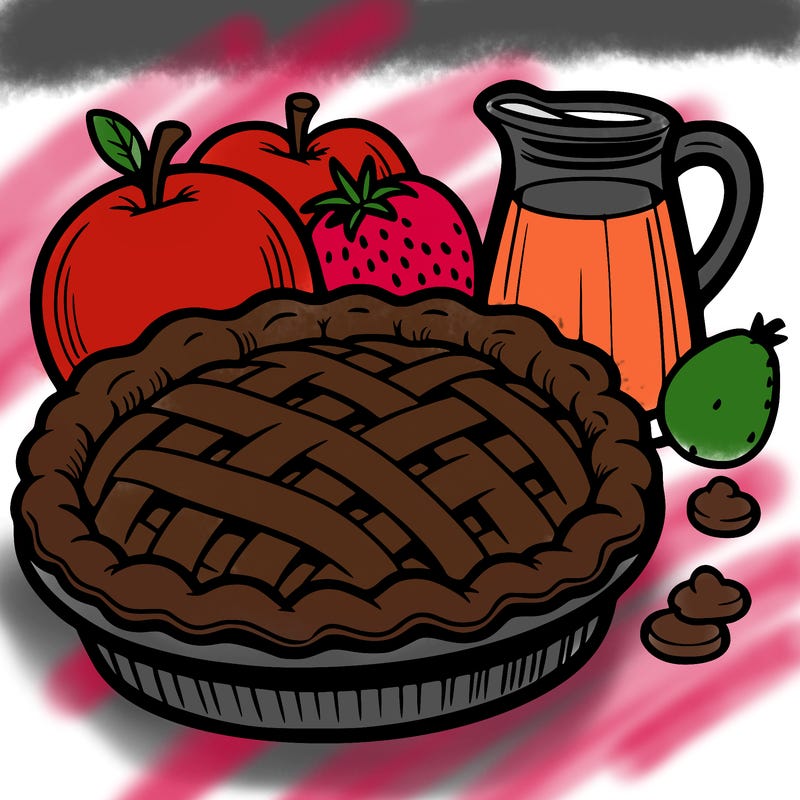 a pie of food