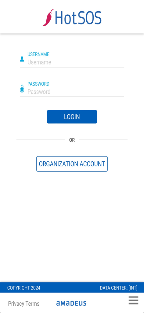 HotSOS Mobile - HotSOS Mobile app login screen with fields for username and password