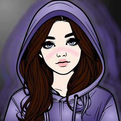 realistic girl with a hoodie