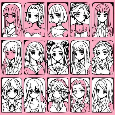 girls that look diffrent anime