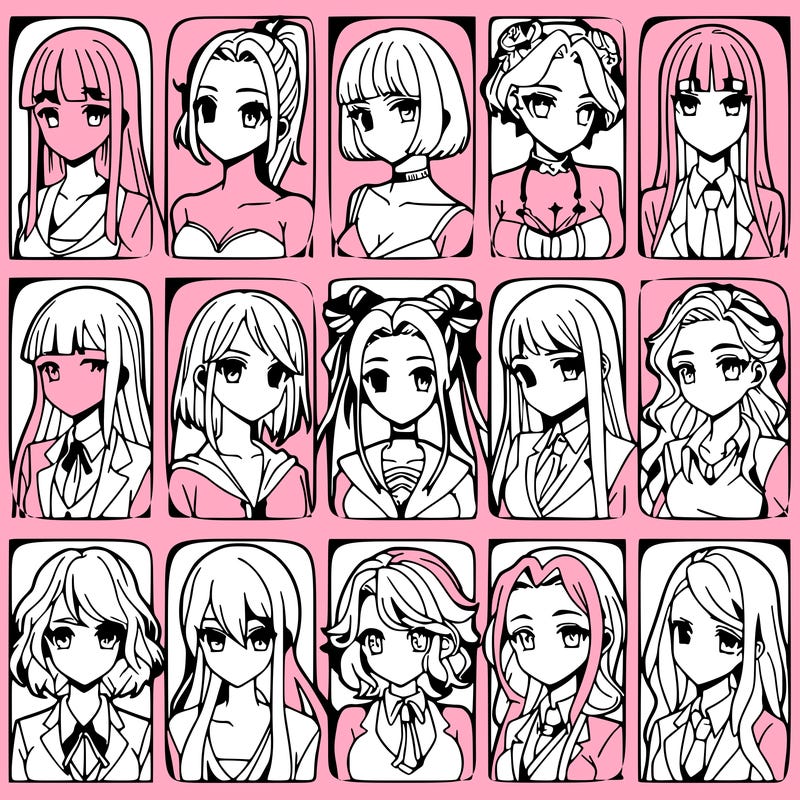 girls that look diffrent anime