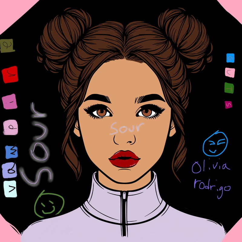 realistic woman that has space buns