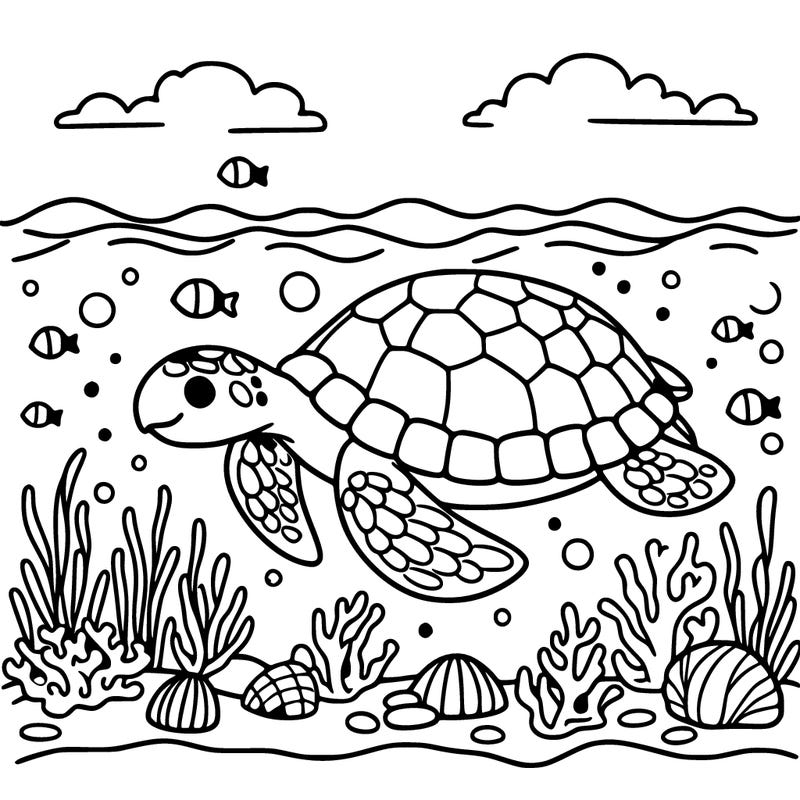 turtle in the sea