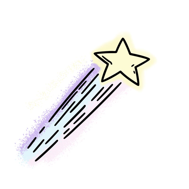 a shooting star in the sky