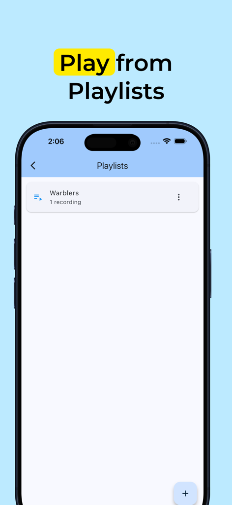 Bird Call Xeno - Bird Songs - Interfaz de la aplicación Canto de Aves Xeno mostrando una lista de reproducción de grabaciones de aves en un iPhone