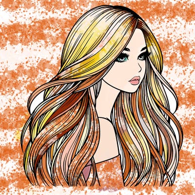 realistic girl with long realistic hair