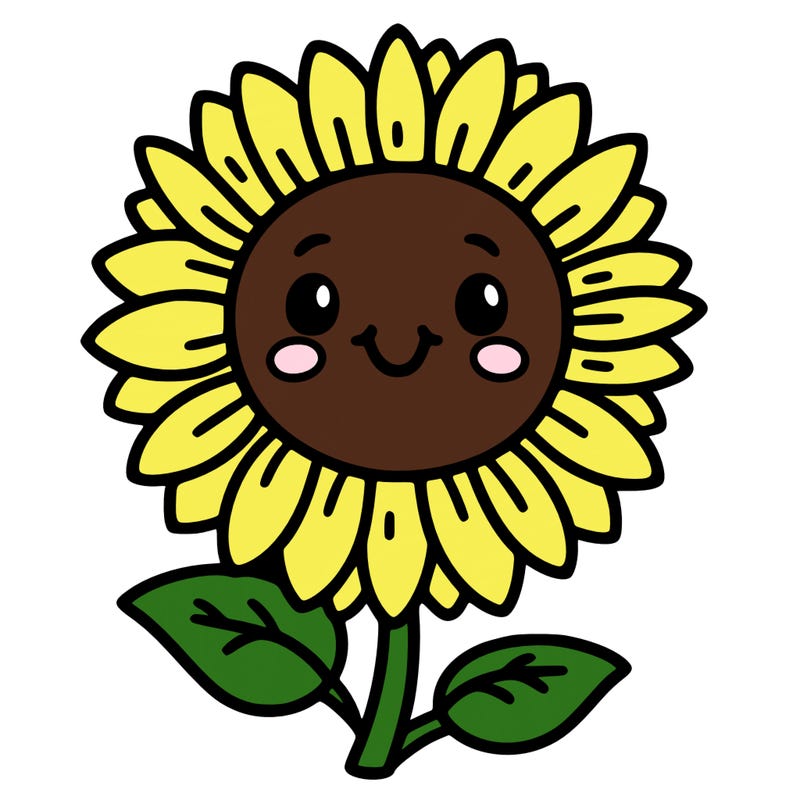 a large sunflower with a smiling face