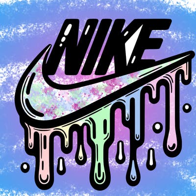 dripping nike logo