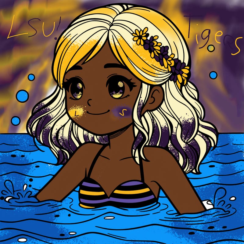 a beautiful girl swimming