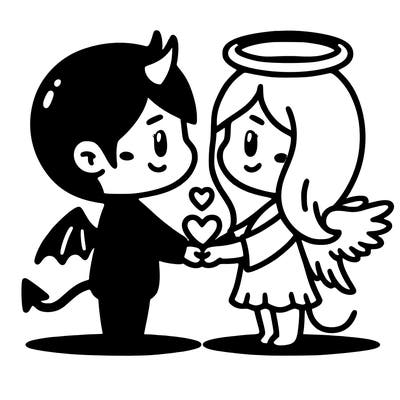 love between devil and angel