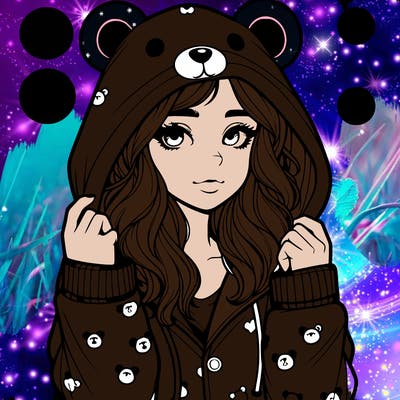 realistic girl in a animal pjs hoodie