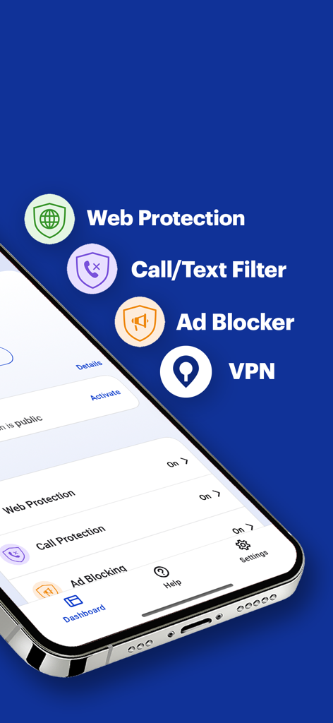 Malwarebytes - Mobile Security - Malwarebytes app interface displaying security features like web protection call filtering ad blocking and VPN