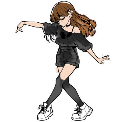 realistic girl danceing